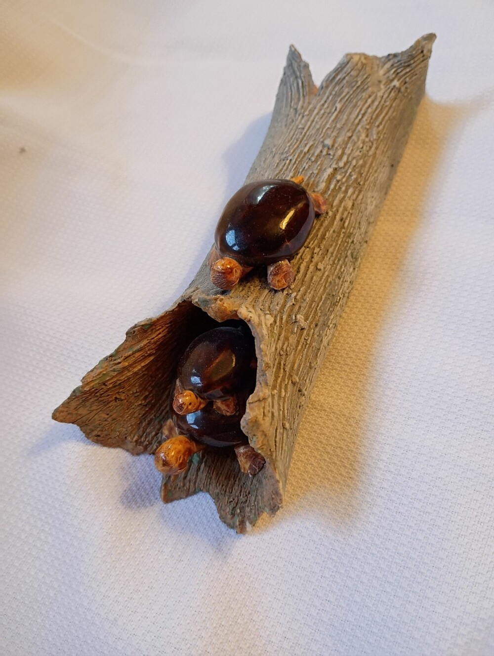 Artist Signed Vintage Turtle Family Ceramic Sculpture Original Art Nature